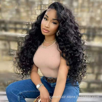 Cheap Cuticle Aligned Afro Deep Wave Raw Indian Virgin Human Hair Hd Full Lace Front Wig Transparent Lace Frontal Wig For Vendor